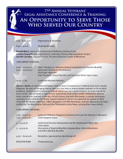 An Opportunity to Serve Those Who Served Our Country
