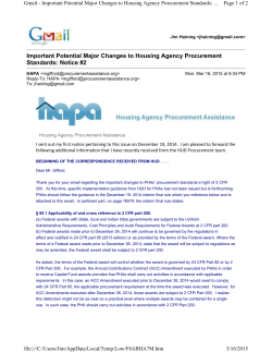 Feb 24, 2015 Notice - Housing Agency Procurement Assistance