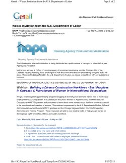 March 17th Webinar Notice - Housing Agency Procurement Assistance