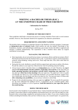 bachelor thesis guidelines - Endowed Chair of Procurement