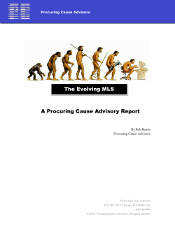 A Procuring Cause Advisory Report The Evolving MLS