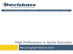High Performance in Sprint Execution