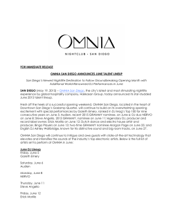 OMNIA San Diego June Talent Announcement
