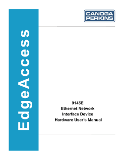 9145E Ethernet Network Interface Device Hardware User`s