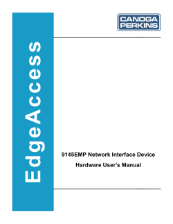 9145EMP Network Interface Device Hardware User`s Manual