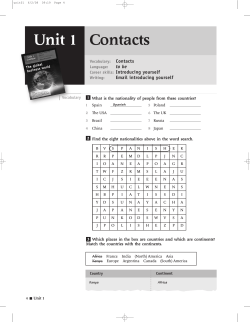 Unit 1 Contacts
