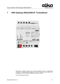 KNX Gateway RS232/485-IP - Produkte - ELKA