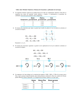 Taller sobre MÃ©todos NumÃ©ricos: Sistemas de Ecuaciones y