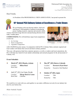 16th Annual PCA Culinary Salons of Excellence & Trade Shows