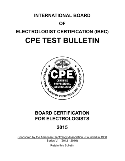 cPe test bUlletin - American Electrology Association