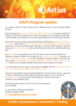 the ATAPS Program Update from Artius.