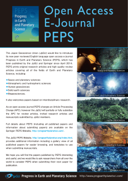 PEPS Leaflet - Progress in Earth and Planetary Science