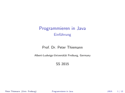 Programmieren in Java - Prof. Dr. Peter Thiemann