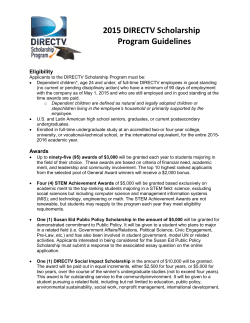 2015 DIRECTV Scholarship Program Guidelines