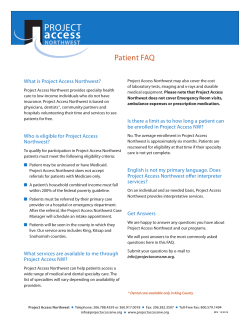 Patient FAQ - Project Access Northwest