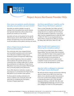 Project Access Northwest Provider FAQs