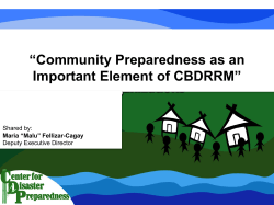 âCommunity Preparedness as an Important Element of CBDRRMâ