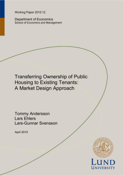 Transferring Ownership of Public Housing to Existing Tenants: A