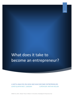 What does it take to become an entrepreneur?