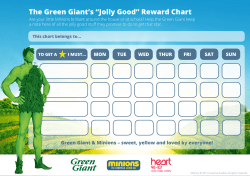 The Green Giant`s âJolly Goodâ Reward Chart