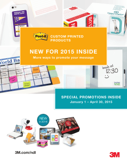 NEW FOR 2015 INSIDE - 3M Promotional Markets