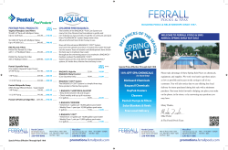 15% off spa chemicals - Ferrall Pools & Spas