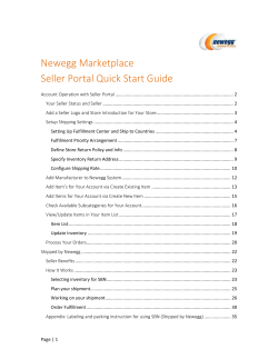 Newegg Marketplace Seller Portal Quick Start Guide
