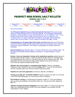 Thursday, May 7, 2015 - Prospect High School