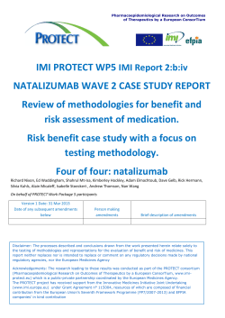 Nixon et al, Benefit Risk Wave 2 Case study report Natalizumab