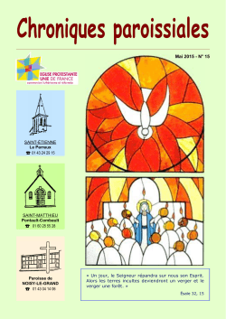 Mai 2015 - Eglise Protestante Unie du Perreux-sur