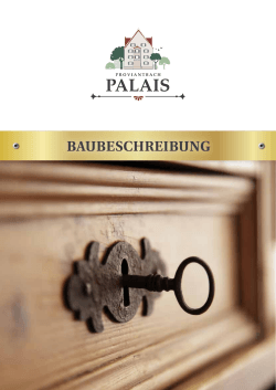 BAUBESCHREIBUNG - Proviantbach Palais
