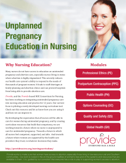 Unplanned Pregnancy Education in Nursing