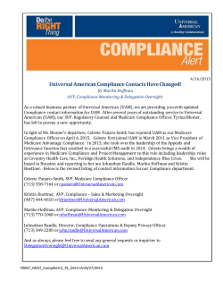 Compliance Contacts Have Changed April 2015