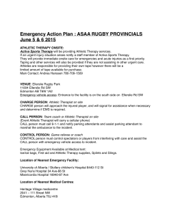 Emergency Action Plan : ASAA RUGBY PROVINCIALS
