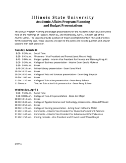 Presentation Schedule - Provost | Illinois State University