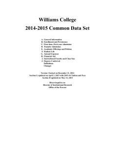 2014-2015 Common Data Set Williams College