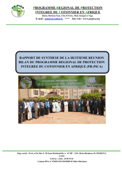 programme regional de protection integree du cotonnier en afrique