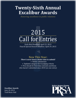 2015 Call for Entries - PRSA Buffalo Niagara Chapter