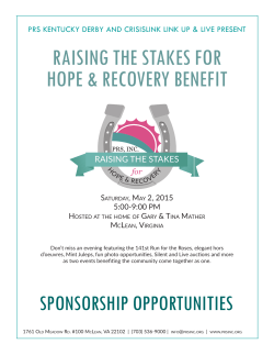 raising the stakes for hope & recovery benefit