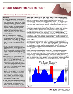 April 2015 Credit Union Trends Report