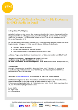 PRofi-Treff âGefÃ¤lschte Postingsâ â Die Ergebnisse der IFES