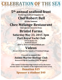 5th annual seafood feast Chef Robert Bell Chez MÃ©lange