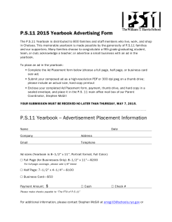 please the P.S.11 2015 Yearbook Ad placement form