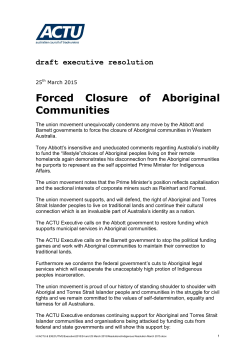 Forced Closure of Aboriginal Communities