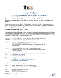 Sample Timelines: School-year or Accelerated PSAM Implementation