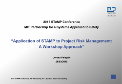 âApplication of STAMP to Project Risk Management: A Workshop
