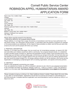 the application form - Cornell Public Service Center