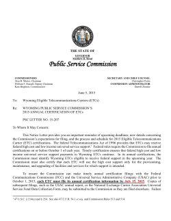 ETC Notice Letter - Wyoming Public Service Commission