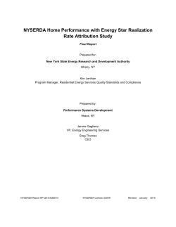 NYSERDA Home Performance with Energy Star Realization Rate