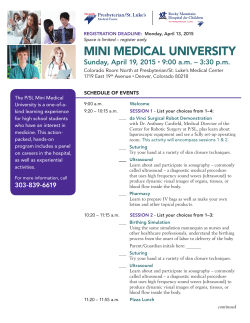 MINI MEDICAL UNIVERSITY - Presbyterian/St. Luke`s Medical Center